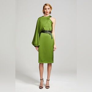 HALSTON CHRISTA DRESS IN SATIN, Size 8, $545